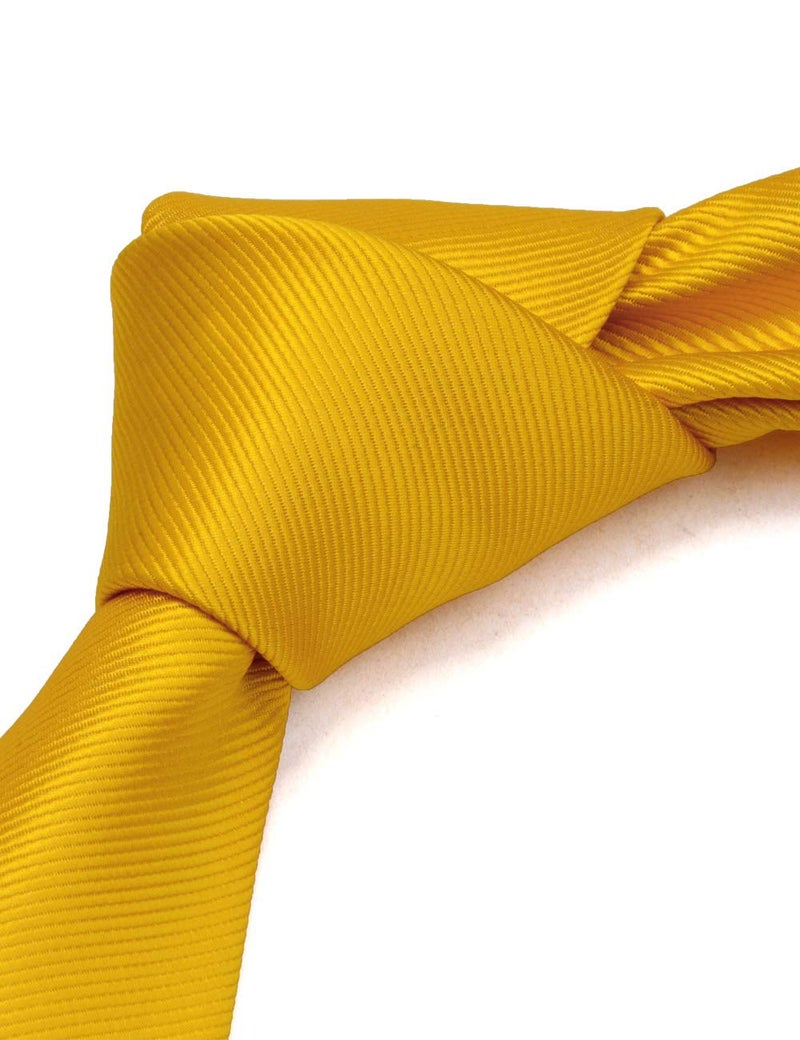 GUSLESON Brand Modern Fashion Solid Gold Ties For Men Necktie and Pocket Square Cufflinks Sets (0789-14) - Image 3
